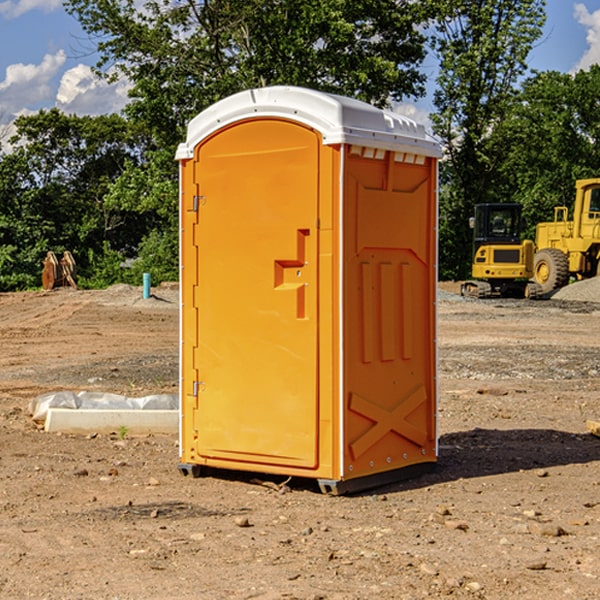 how often are the portable restrooms cleaned and serviced during a rental period in Gouglersville PA